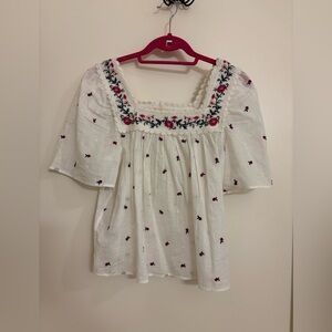 Sezane Bonita Blouse (Multi Ecru)